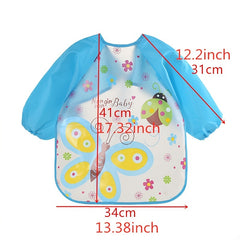 Waterproof Long Sleeve Baby Bibs Feeding Smock Apron