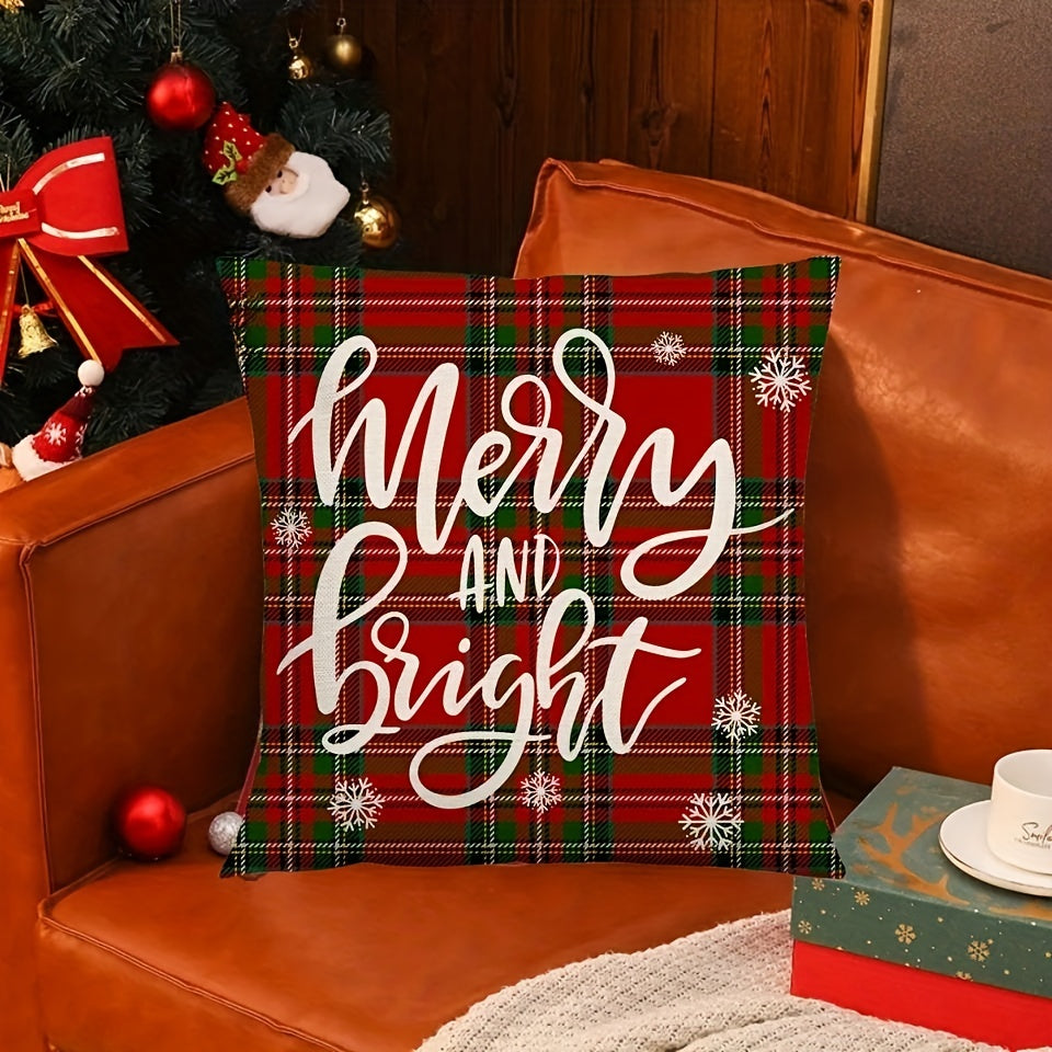 Plaid Christmas Pillow Cover for Home Decor