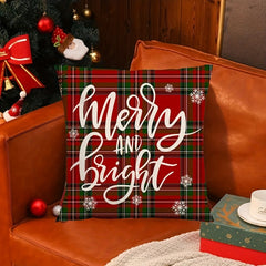Plaid Christmas Pillow Cover for Home Decor