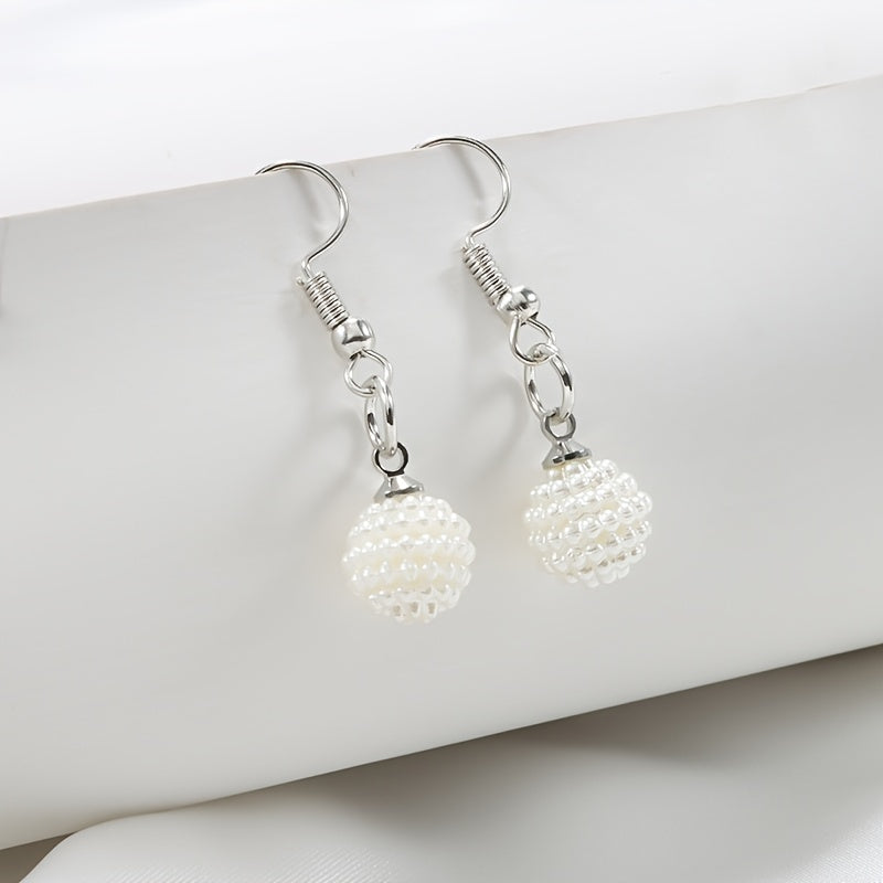 Faux Pearl Drop Earrings Jewelry Gift For Girls