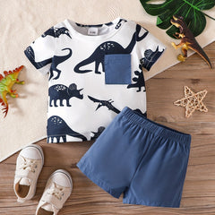 Baby Boy Cartoon T-shirt & Shorts Suit Summer Outfit
