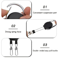 2pcs Retractable Key Chain 360 Rotation Easy Access Security