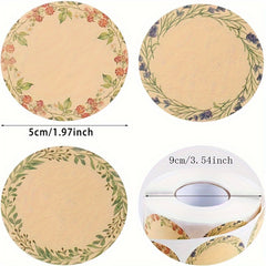 500pcs 5.0cm Thank You Cowhide Sticker Self-adhesive Baking Decoration