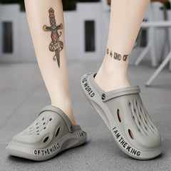 Men's Lightweight Comfy Garden Clogs - Alphabet Detail - Non Slip