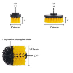 Car Grooming Drill Brush Wheel Cleaning Brush Car Cleaner Scrub 3pcs