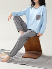 Women's Pajama Set Long Sleeve Top & Lounge Pants