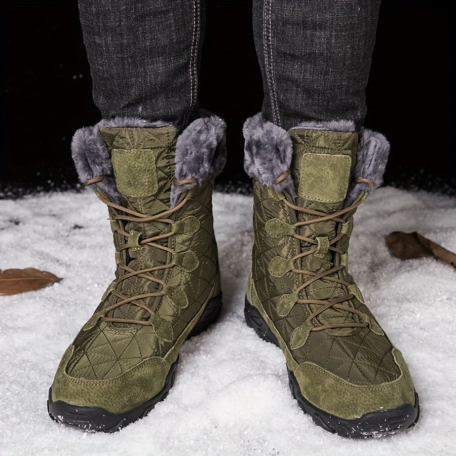 Men's Winter Snow Boots with Thermal Fuzzy Lining