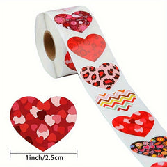 500pcs Heart Sealing Stickers 8 Patterns Gift Decorative Stickers