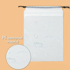 10pcs Frosted Drawstring Waterproof Storage Pouch for Traveling