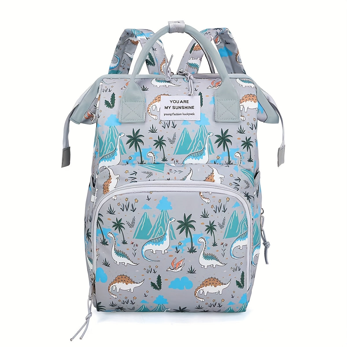 Spacious Pink/Gray Diaper Backpack with Pockets