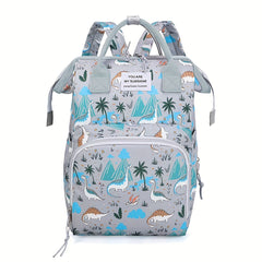 Spacious Pink/Gray Diaper Backpack with Pockets