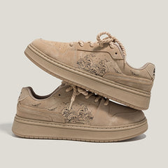 Men's Lace Up Platform Sneakers Casual Skate Shoes