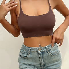 Scallop Trim Wireless Bra Seamless Lingerie