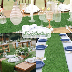 Grass Table Runner Hawaiian Party Decoration Green Artificial Turf Tablecloth