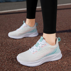 Women's Lightweight Casual Sneakers Flying Woven Lace-up Shoes