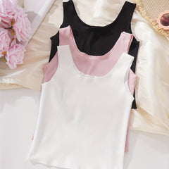 3pcs Toddler Girls Ribbed Tank Top Kids Summer Clothes