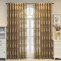Vintage European Coffee Curtain Hollow Window Sunshade