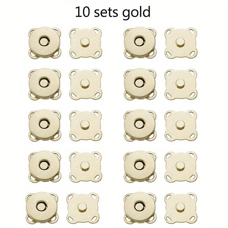 10pcs Magnetic Snap Fasteners Clasps for Handbag Purse Wallet Craft Bags DIY