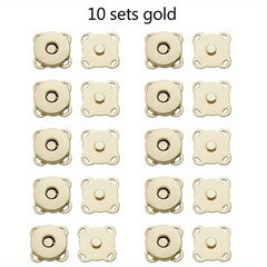 10pcs Magnetic Snap Fasteners Clasps for Handbag Purse Wallet Craft Bags DIY