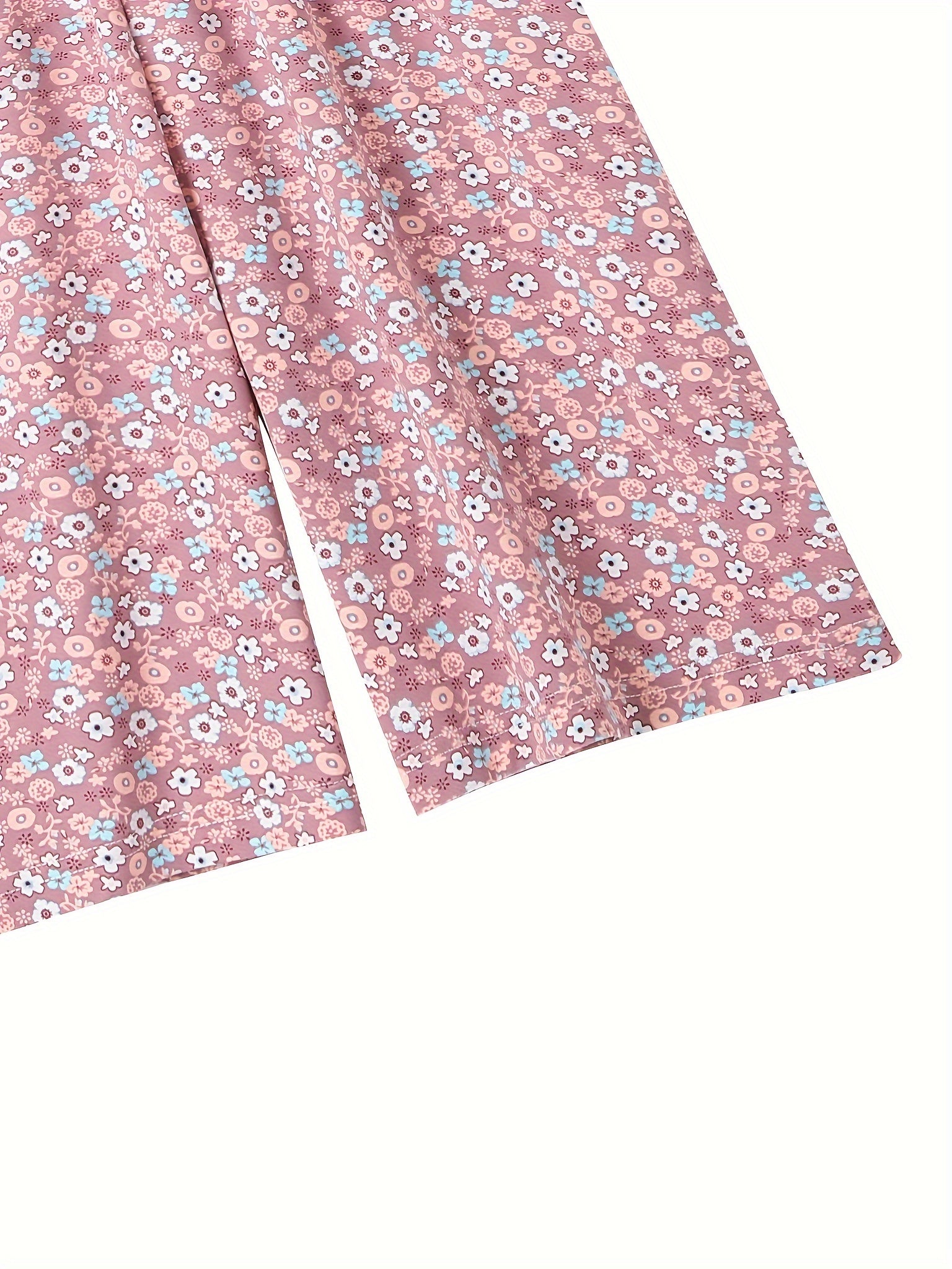 Boho Floral Print Lounge Shorts - High Stretch Waistband
