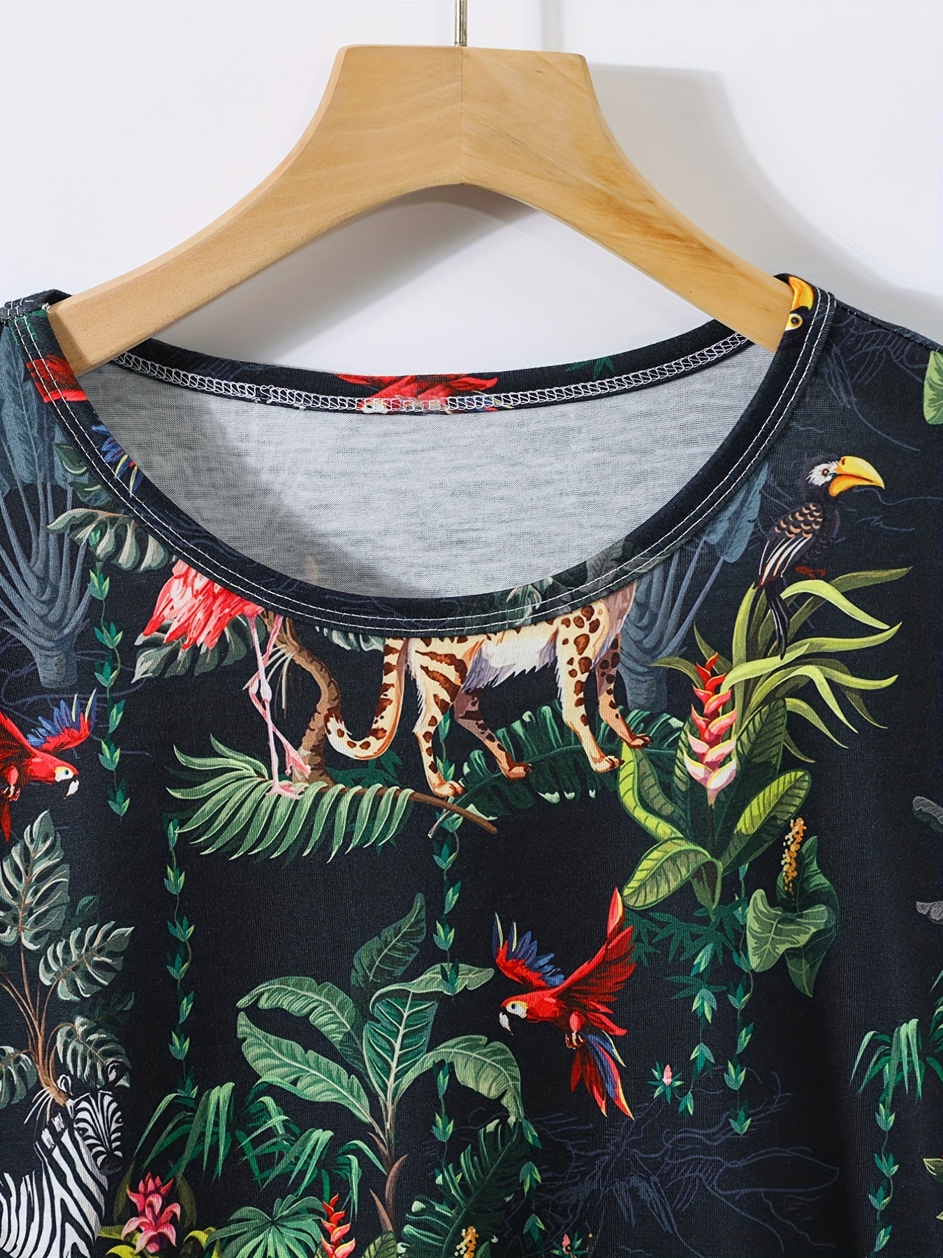 Hawaii Tropical Leaf And Flamingo Full Print Tshirts Men's