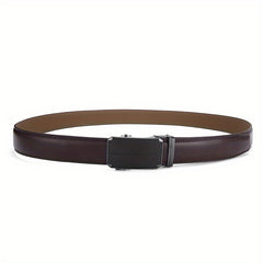Men's Leather Belt Automatic Buckle Two-layer Cowhide Suit Jeans All Match