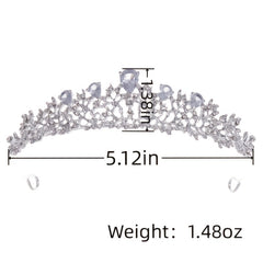 Crystal Leaf Bridal Jewelry Sets Rhinestone Crown Tiaras Necklace Earrings Set