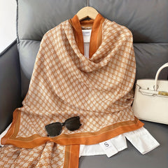 Large Geometric Pattern Print Scarf Casual Shawl