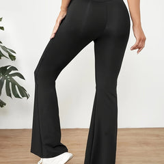 High Stretch Yoga Flared Pants Solid Bell bottom Pants