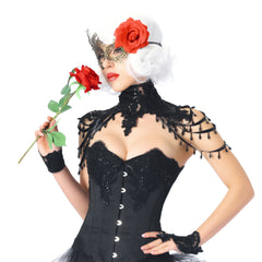 Hand Beaded Flower Bracelet Lace Gloves Women's Accessories