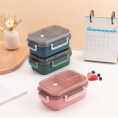 Double Layer Insulated Lunch Box with Spoon - Office Workers Bento Box