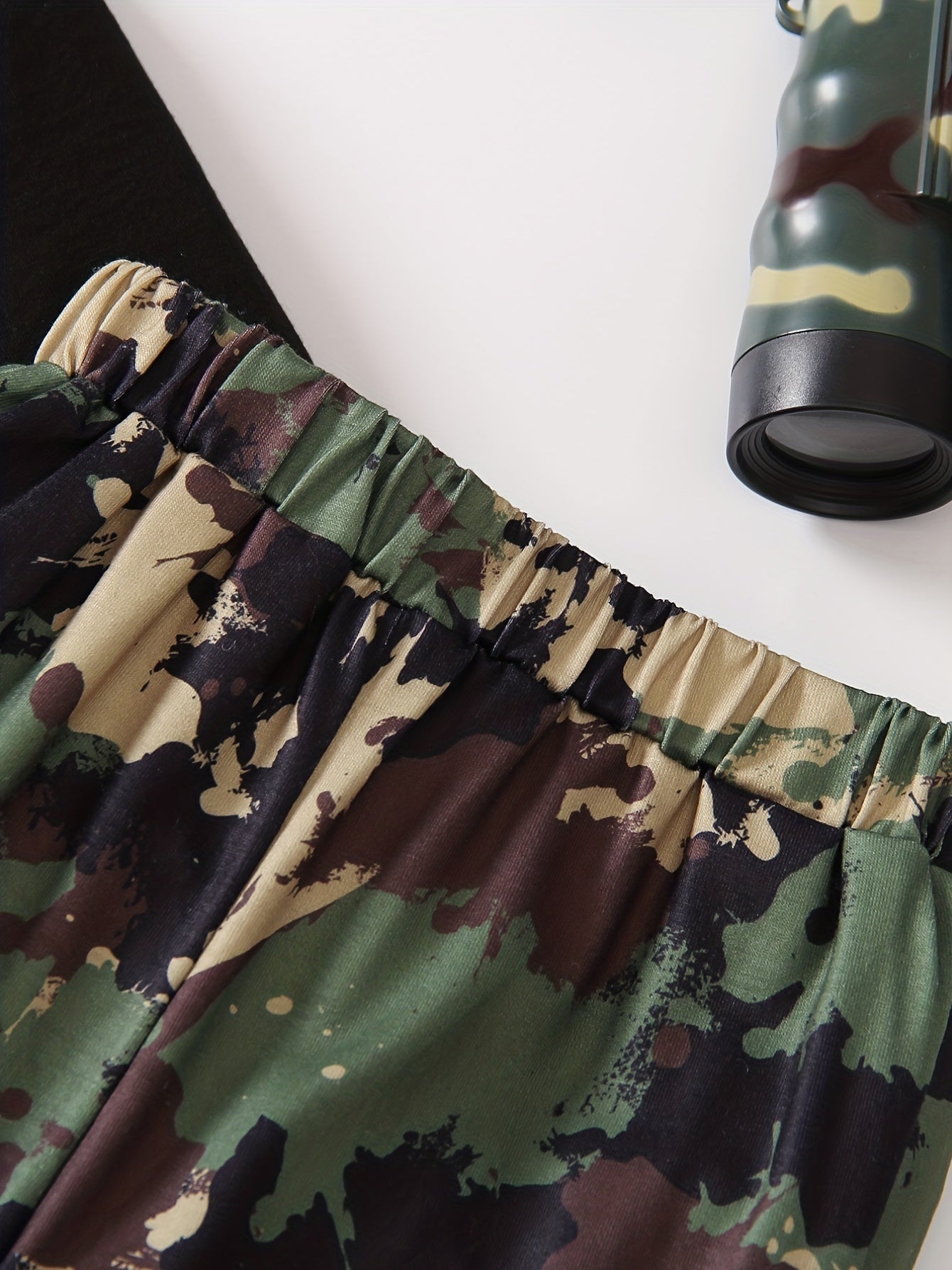 Toddler Boys Camo Pullover Top Pants Set