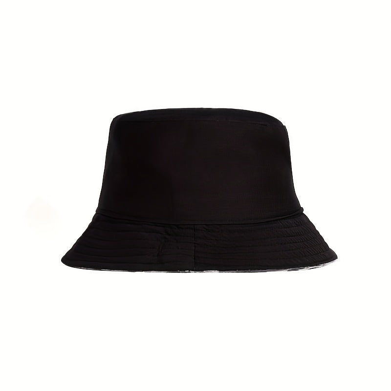 Unisex Wide Brim Sunshade Bucket Hat Coconut Tree Print Double Sided Sun Hat