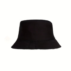 Unisex Wide Brim Sunshade Bucket Hat Coconut Tree Print Double Sided Sun Hat