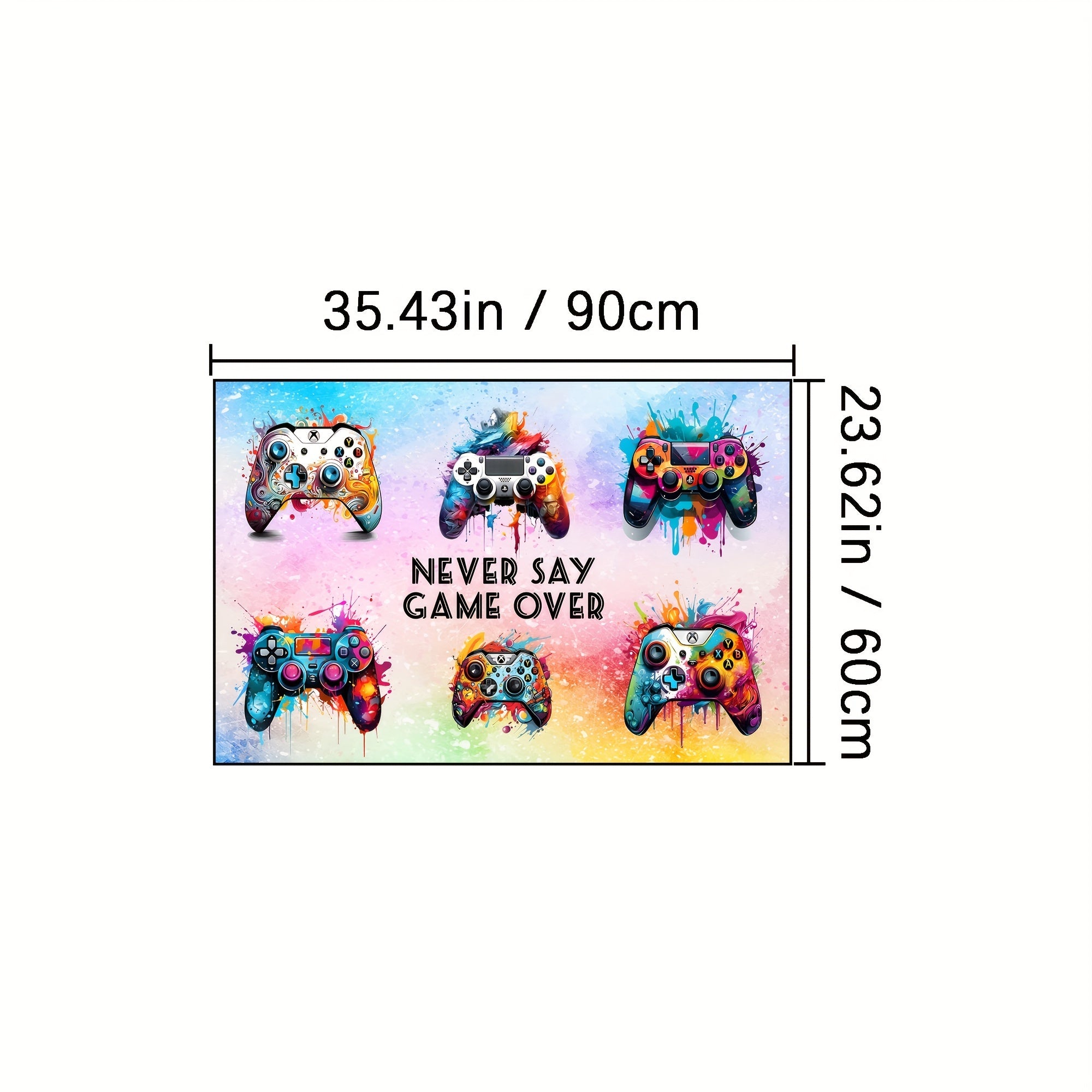 Graffiti Gamepad Print Rug Gaming Area Rug Funny Art Print Floor Mat