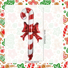 7 Pieces 24" Christmas Inflatable Stick Candy Cane Elk Snow Balloon Santa Decor