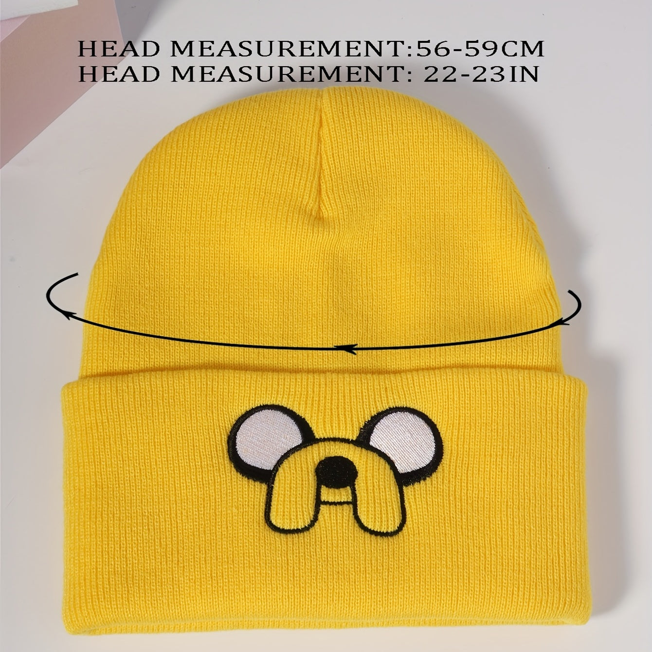Yellow Dog Cartoon Beanie Unisex Warm Skull Cap Elastic Knit Hat Soft Ski Hats