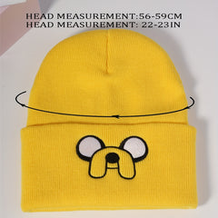 Yellow Dog Cartoon Beanie Unisex Warm Skull Cap Elastic Knit Hat Soft Ski Hats