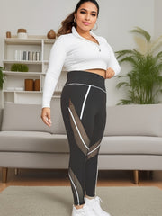 Colorblock Wide Waistband High Rise Sports Leggings