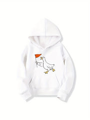 Duck Leader Graphic Hoodie Girls Long Sleeve Sweatshirt