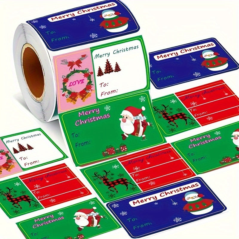 250pcs Christmas Label Santa Claus Sticker Self-adhesive Holiday Gift Decoration