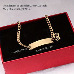 Stainless Steel Laser DIY Letter Bracelet for Boys and Girls
