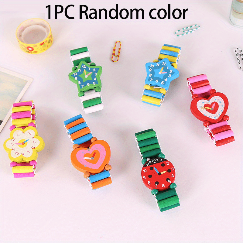 Cartoon Elastic Wooden Watch Wristbands - School Award Prize Gift
