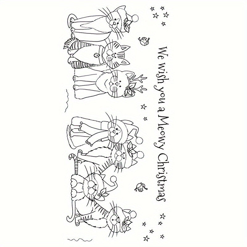 Cat Christmas Silicone Stamp For Scrapbooking DIY Craft Supplies