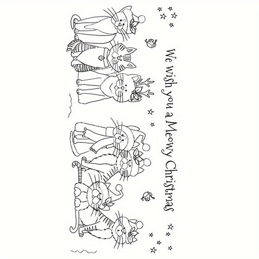 Cat Christmas Silicone Stamp For Scrapbooking DIY Craft Supplies