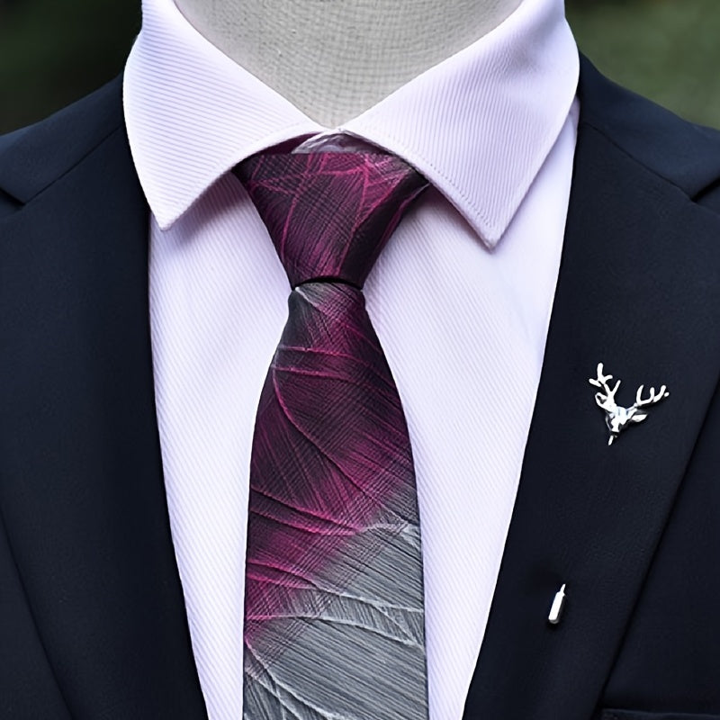 Men's Striped Zipper Tie for Formal Business Work