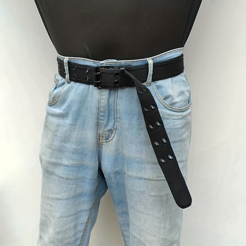Men's Casual Sport Belt Double Row Holes