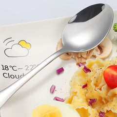 2pcs Mirror Polished Stainless Steel Dinner Spoons Set for Eating Soup
