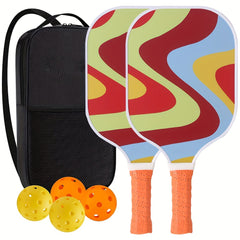 Striped Carbon Fiber Pickleball Racket Set Outdoor Sports