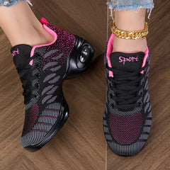 Women's Arch Support Dance Shoes with Letter Embroidery